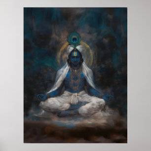 Lord Krishna in Meditation Poster