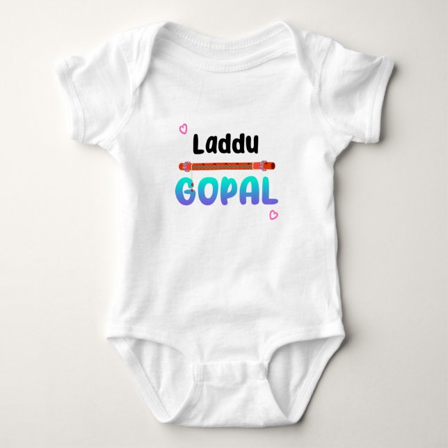 Lord Krishna Janmashtami Laddu Gopal Baby Bodysuit (Front)