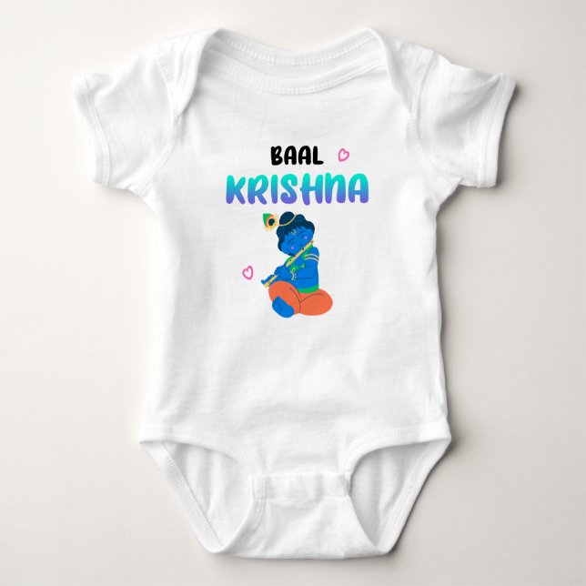 Lord Krishna Janmashtami Laddu Gopal Baby Bodysuit (Front)