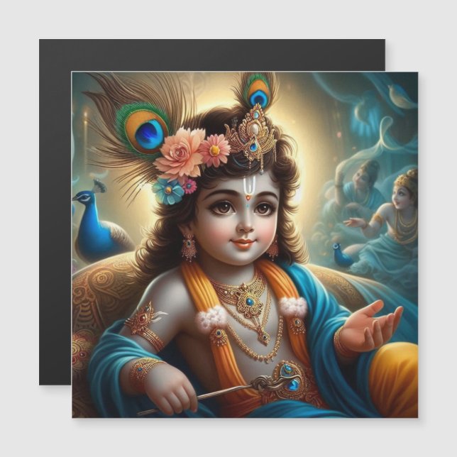 Lord Krishna Magnetic Card (Front/Back)