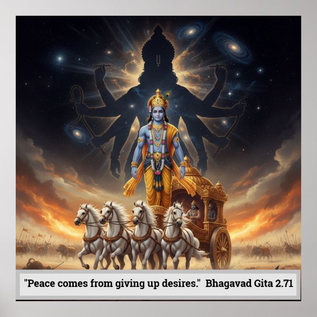 Lord Krishna Partha Sarathi Cosmic Vishwaroopam  Poster (Front)