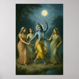 Lord Krishna Rāsleela   Divine Dance of Love Poster