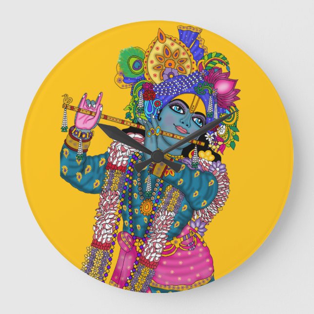 Lord Krishna Wall Clock (Front)