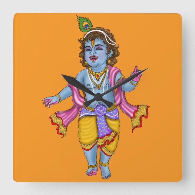 Lord Krishna Wall Clock (Front)
