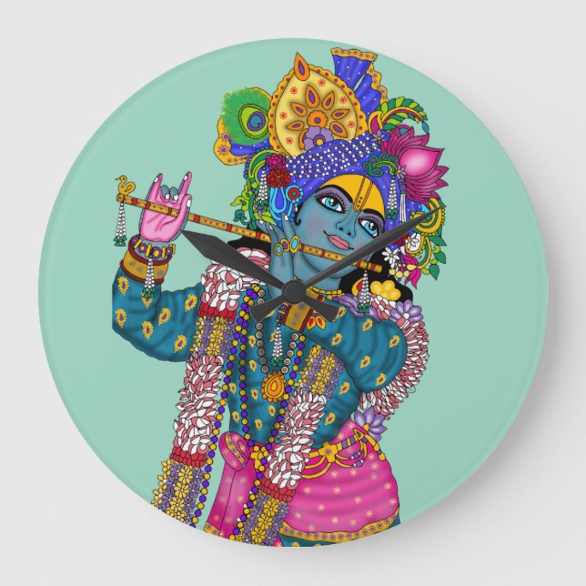 Lord Krishna Wall Clock (Front)