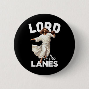Lord Lanes Funny Christian Christ Gutter Bowling L 6 Cm Round Badge