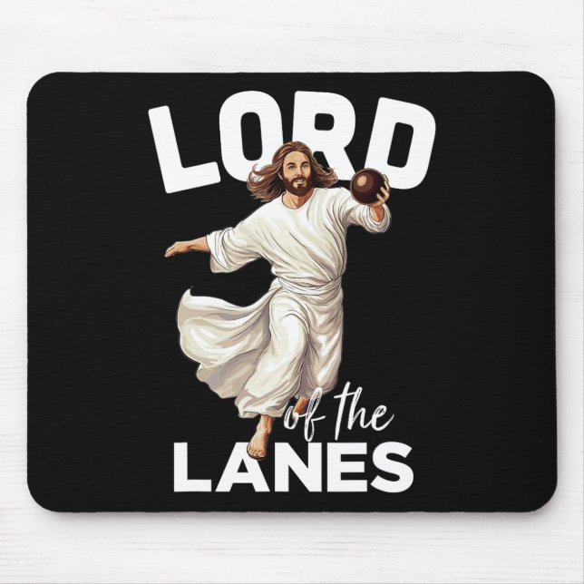 Lord Lanes Funny Christian Christ Gutter Bowling L Mouse Pad (Front)