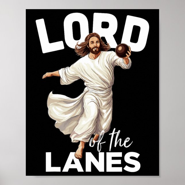 Lord Lanes Funny Christian Christ Gutter Bowling L Poster (Front)
