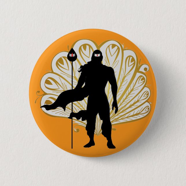 Lord Muruga 6 Cm Round Badge (Front)