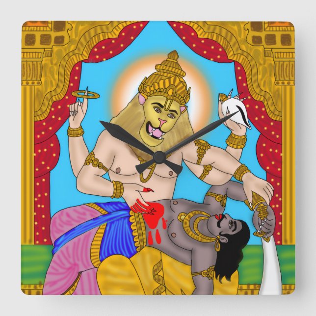 Lord Narasimha Wall Clock (Front)