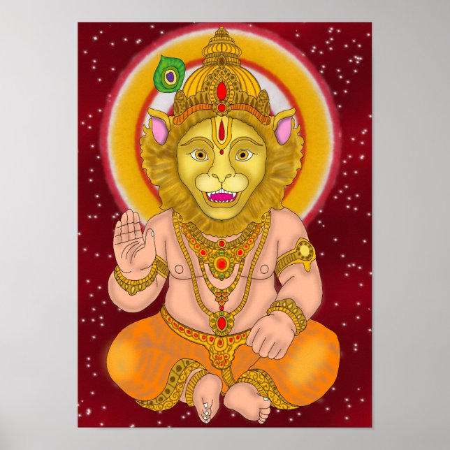 Lord Narsimha Clock Poster (Front)