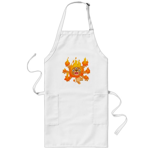 Lord of Fire!! (cute cartoon lion)  Cooking Apron (Front)