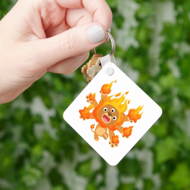 Lord of Fire!! (cute cartoon lion)  Keychain (Hand)