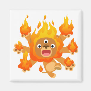Lord of Fire!! (cute cartoon lion) Magnet