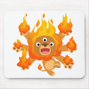 Lord of Fire!! (cute cartoon lion) Mousepad