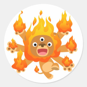 Lord of Fire!! (cute cartoon lion) Sticker