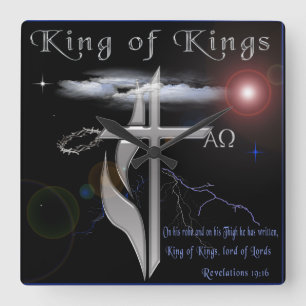 Lord of Lords King of Kings Square Wall Clock