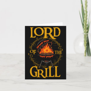 Lord of the grill bbq daddy nerd dad funny dad card
