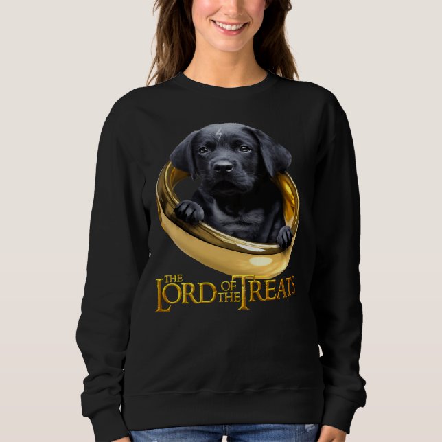 Lord Of The Treats Black Labrador Puppy Sweatshirt (Front)