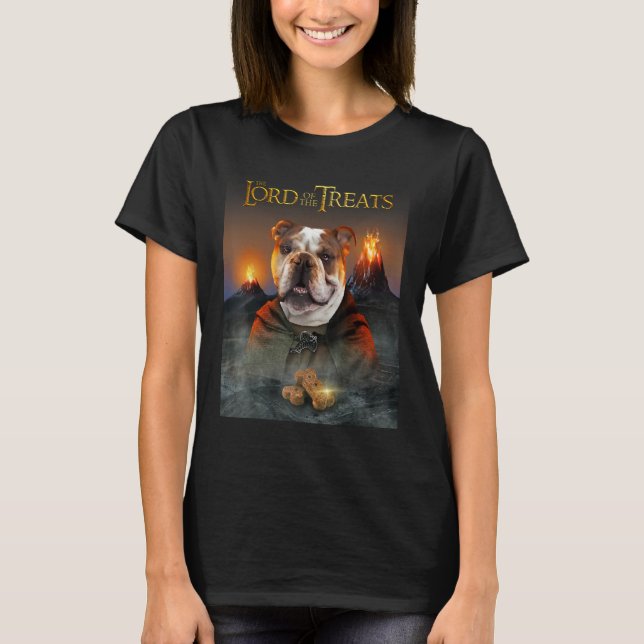 LORD OF THE TREATS - Funny & Cute Old English Bull T-Shirt (Front)