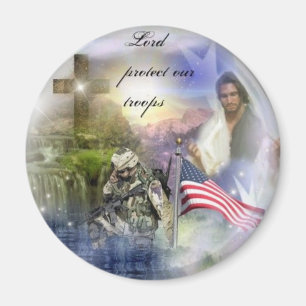 Lord Protect Our Troops Magnet