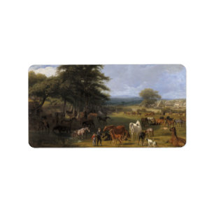 Lord River's Horse Farm oil on canvas Label