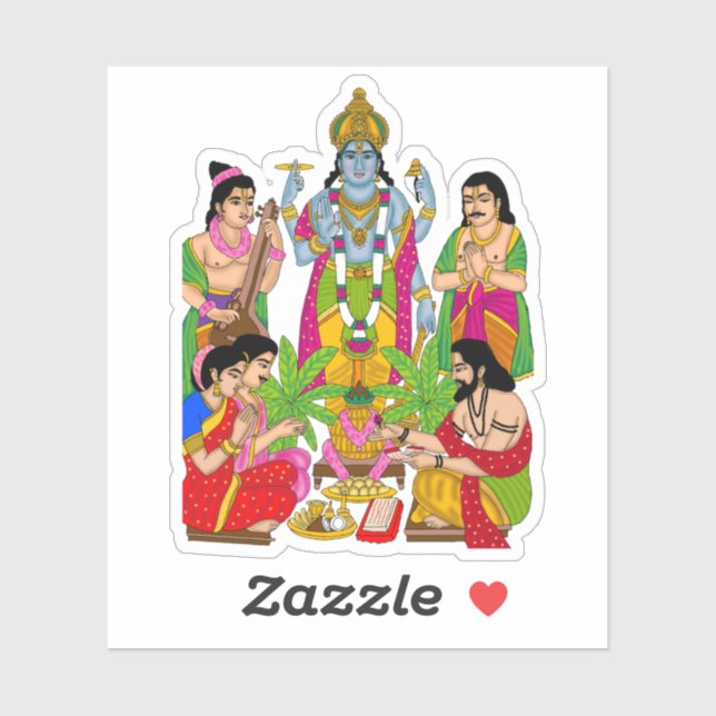 Lord Satyanarayan Sticker (Sheet)