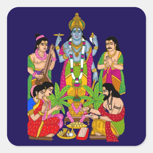 Lord Satyanarayan Sticker (Front)