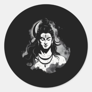 Lord Shiva Hindu God Hinduism Spiritual Meditation Classic Round Sticker