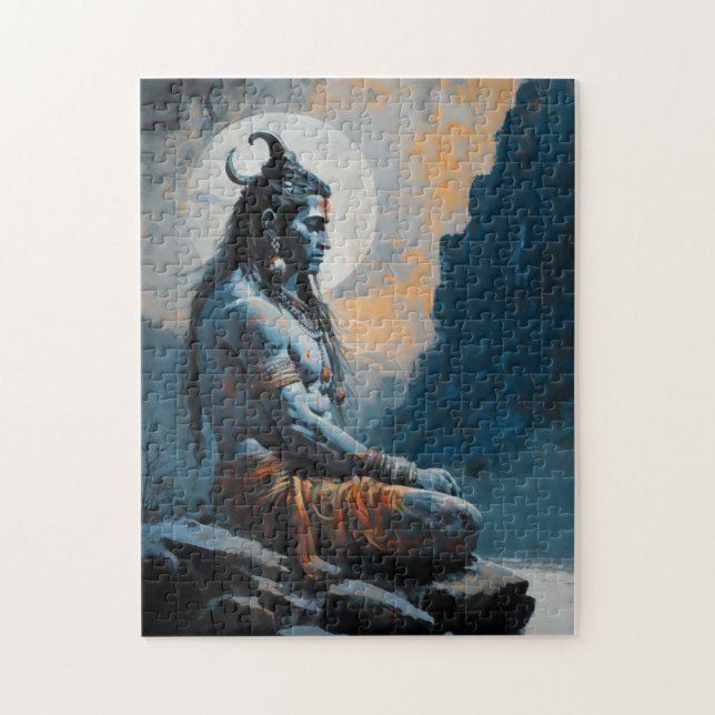Lord shiva meditating, housewarming, gift, idea jigsaw puzzle (Vertical)