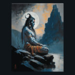 Lord shiva meditating, housewarming, gift, idea photo print<br><div class="desc">Lord Shiva sits in deep meditation, his form bathed in the cool light of the moon. The icy peaks of the mountaintop loom high above him, their stark beauty a reflection of his unshakeable resolve. The gentle sound of the wind whispers through the crisp mountain air, and the soft rustling...</div>