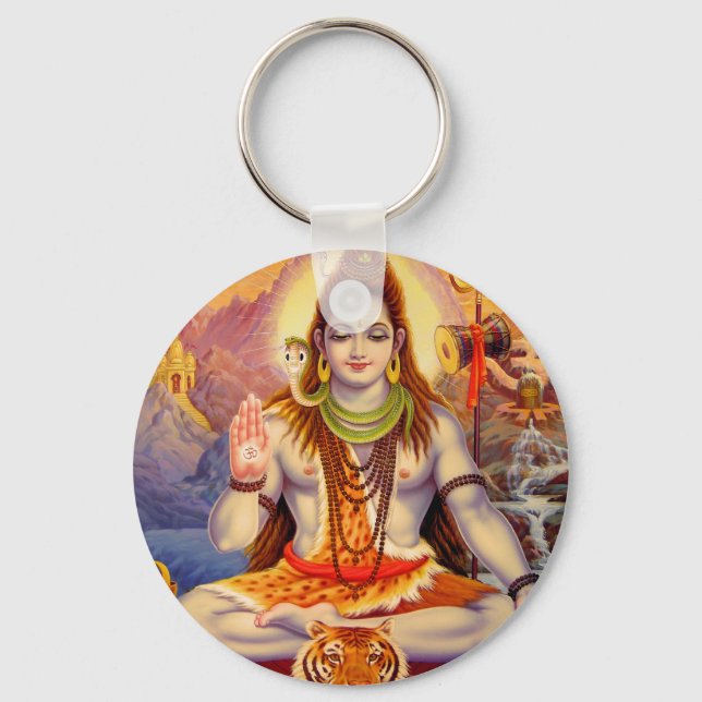 Lord Shiva Meditating Keychain (Front)