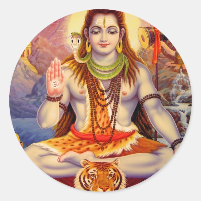 Lord Shiva Meditating Sticker (Front)