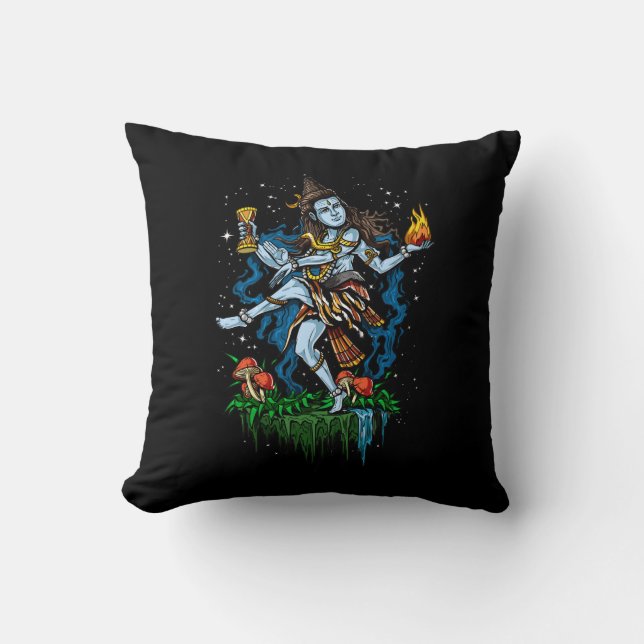 Lord Shiva Nataraja Dancing Hindu God Cushion (Front)
