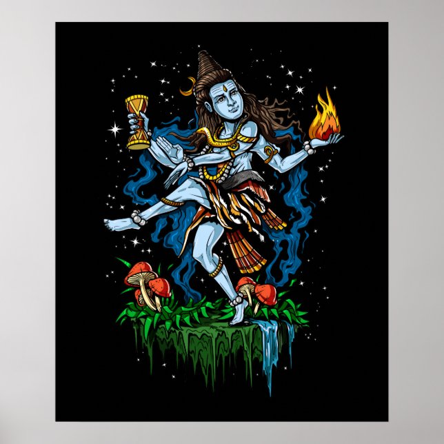 Lord Shiva Nataraja Dancing Hindu God Poster (Front)