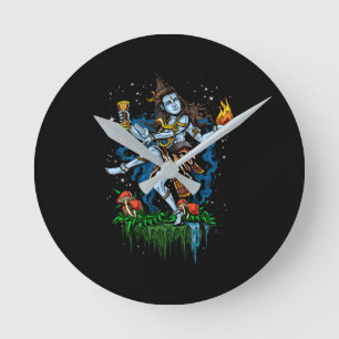 Lord Shiva Nataraja Dancing Hindu God Round Clock