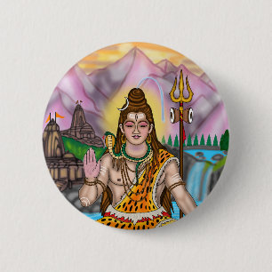 Lord Shiva Spiritual Hindu Deity Custom Button Pin