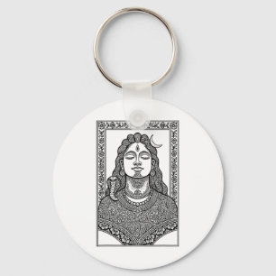 Lord Shiva Traditional Indian Mehendi And Mandala  Key Ring