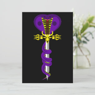 Lord Shivas Trishul Sword And Snake   Invitation