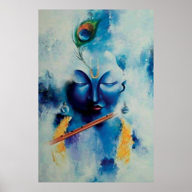 Lord Shree Krishna Artistic design Wall Art (Front)