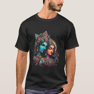 Lord Shri Krishna Radha Radhika Hindu God Lover De T-Shirt