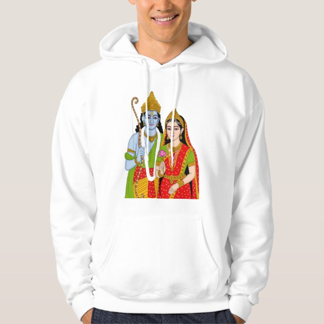 Lord Sitaram Hoodie – Spiritual Wear for Devotees (Front)