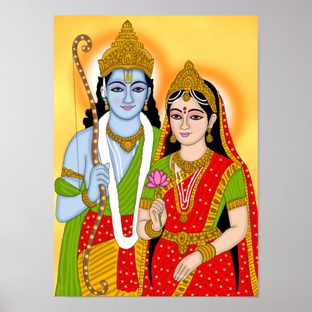 Lord Sitaram Poster – Divine Wall Art & Home Decor (Front)