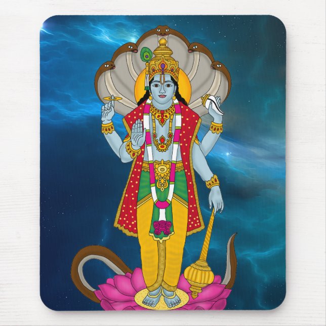 Lord Vishnu  Mouse Pad (Front)