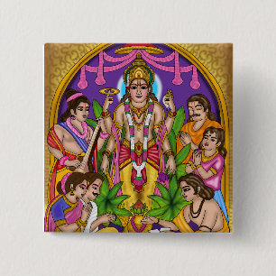 Lord Vishnu Satyanarayan Button