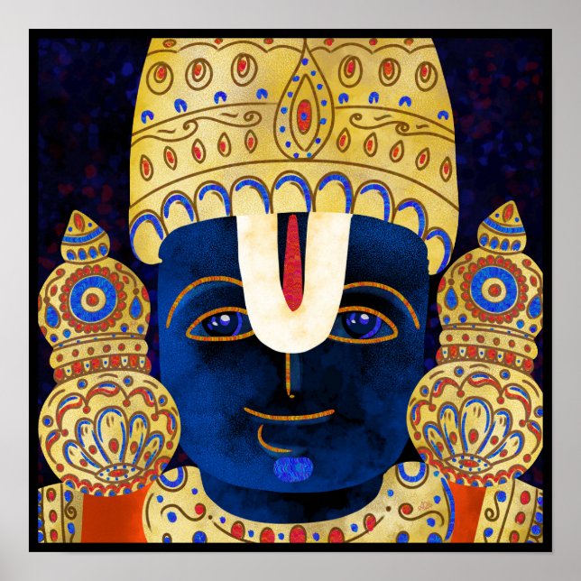 Lord Vishnu Tirupati Perumal Hindu God Painting Poster (Front)