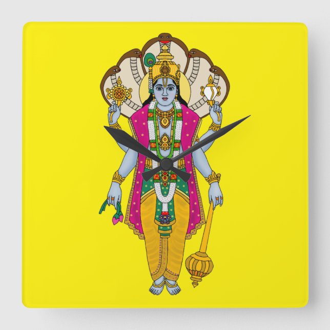 Lord Vishnu Wall Clock (Front)