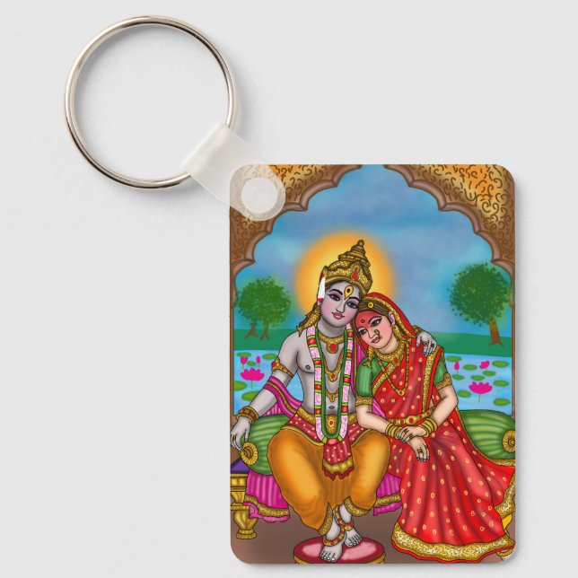 Lord Vitthal Rukmini Keychain | (Front)