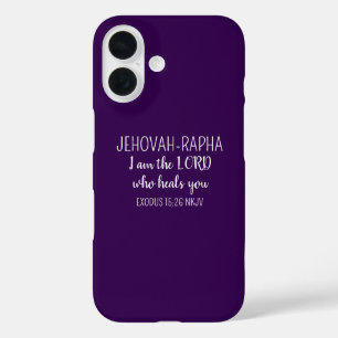 Lord Who Heals Dark Purple Simple Christian iPhone 16 Case