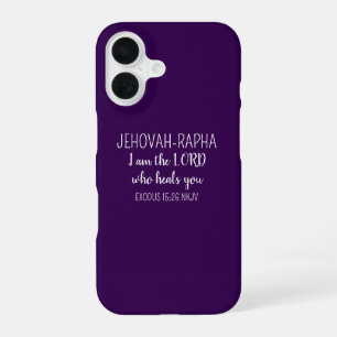 Lord Who Heals Dark Purple Simple Christian iPhone 16 Case